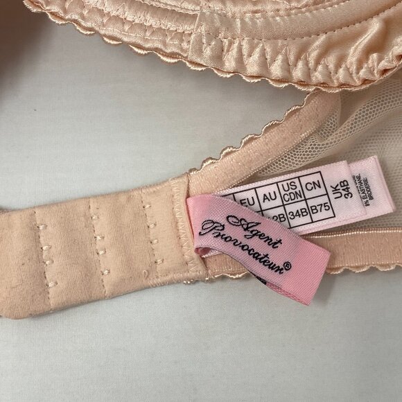Agent Provocateur Helene Peach Silk Bra 34B - Picture 15 of 16